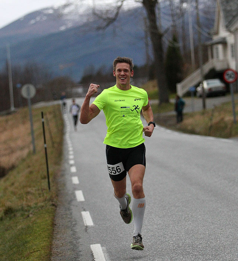 Rekorddeltaking i Nyttårsmaraton, nesten dobling fra 2012 Vinner_halv_raskt_i_tet_A20G9118.jpg