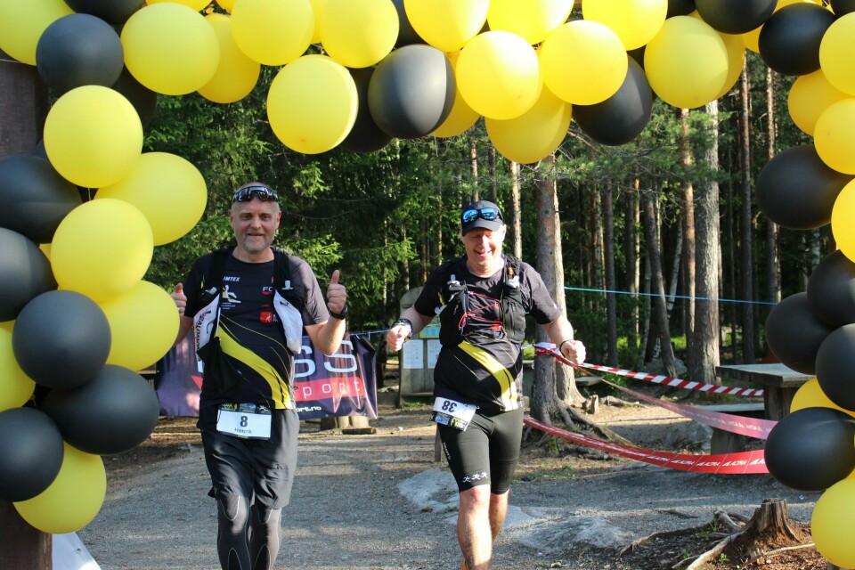 Løyperekorder av Stine Holager og Didrik Hermansen i Romeriksåsen på langs IMG_5760 Henrik og Tom-Andreas - gode venner i 50 km.JPG