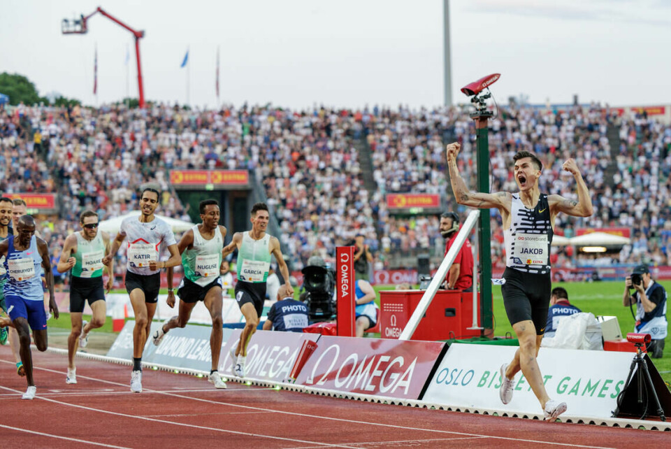 Yared Nuguse viste meget god form i USA-mesterskapet – møter Jakob Ingebrigtsen i VM Jakob Ingebrigtsen fortsetter å imponere. Denne gangen med suveren 1500 meter under Bislett Games. (Foto: Sylvain Cavatz)