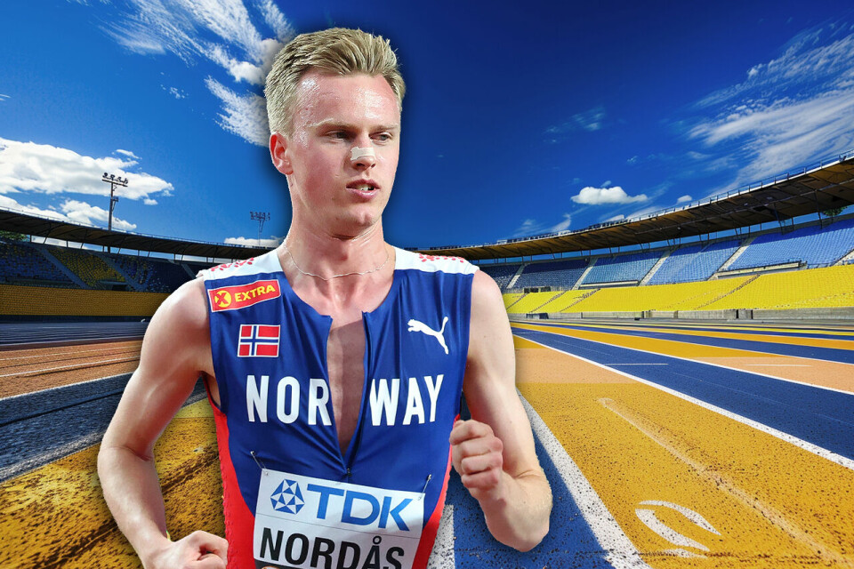 Narve Gilje Nordås med meget sterk seier på 3000 meter i Stockholm. (Foto av Narve: Arne Dag Myking / Fotomontasje: Tom-Arild Hansen) Narve Gilje Nordås med meget sterk seier på 3000 meter i Stockholm. (Foto av Narve: Arne Dag Myking / Fotomontasje: Tom-Arild Hansen)