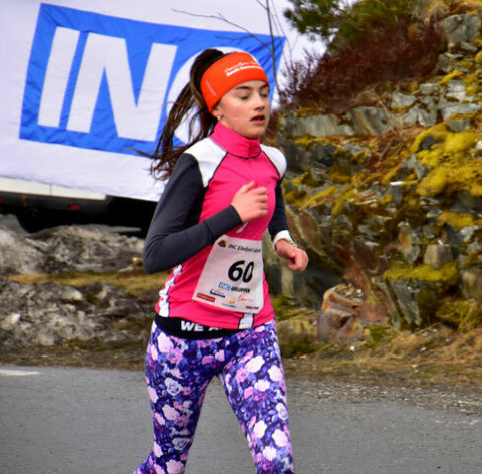 Deltakerrekord og to løyperekorder i Eikefjord Halvmaraton Vinner 5 km kv. - Kristina Skaflestad Hegrenes.jpg