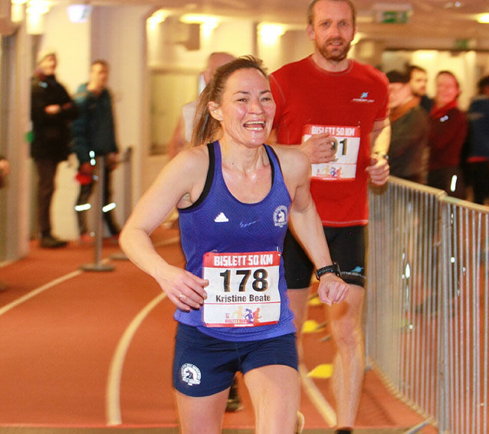 Kristine Beate Walhovd vant Bislett 50 km på fire minutter raskere tid enn da hun ble nr. 2 for to år siden. Foto: Kjell Vigestad Kristine Beate Walhovd vant Bislett 50 km på fire minutter raskere tid enn da hun ble nr. 2 for to år siden. Foto: Kjell Vigestad