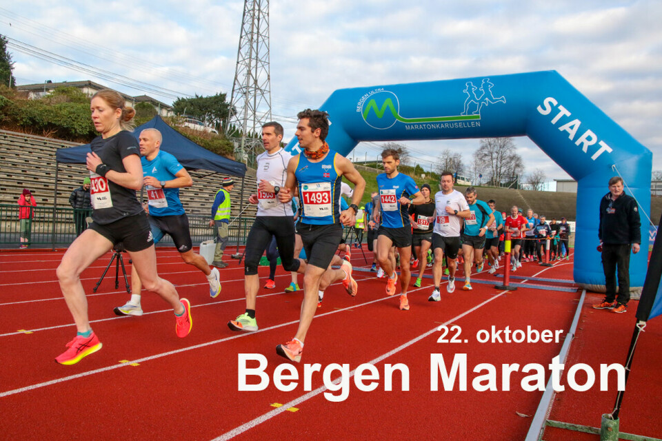 Bergen Maraton har start og mål på Fana Stadion. (Foto: Arne Dag Myking) Bergen Maraton har start og mål på Fana Stadion. (Foto: Arne Dag Myking)