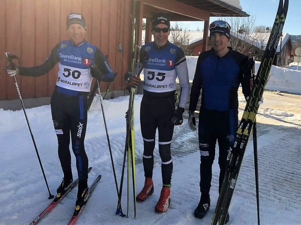 Moraløpet gikk for 82. gang mellom Rendalen og Koppang lørdag Tre beste herrer.jpg
