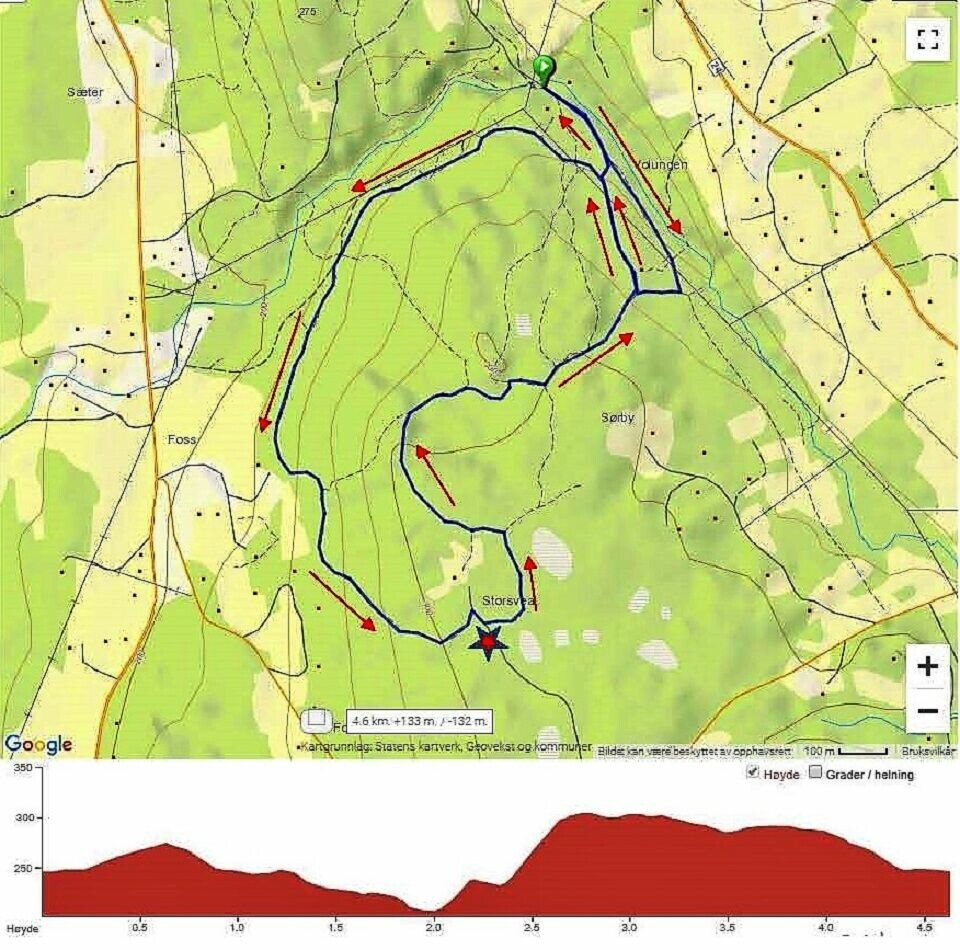 Kvennstuguløpet i Vallset søndag 15. august Løypekart 5 km.jpg