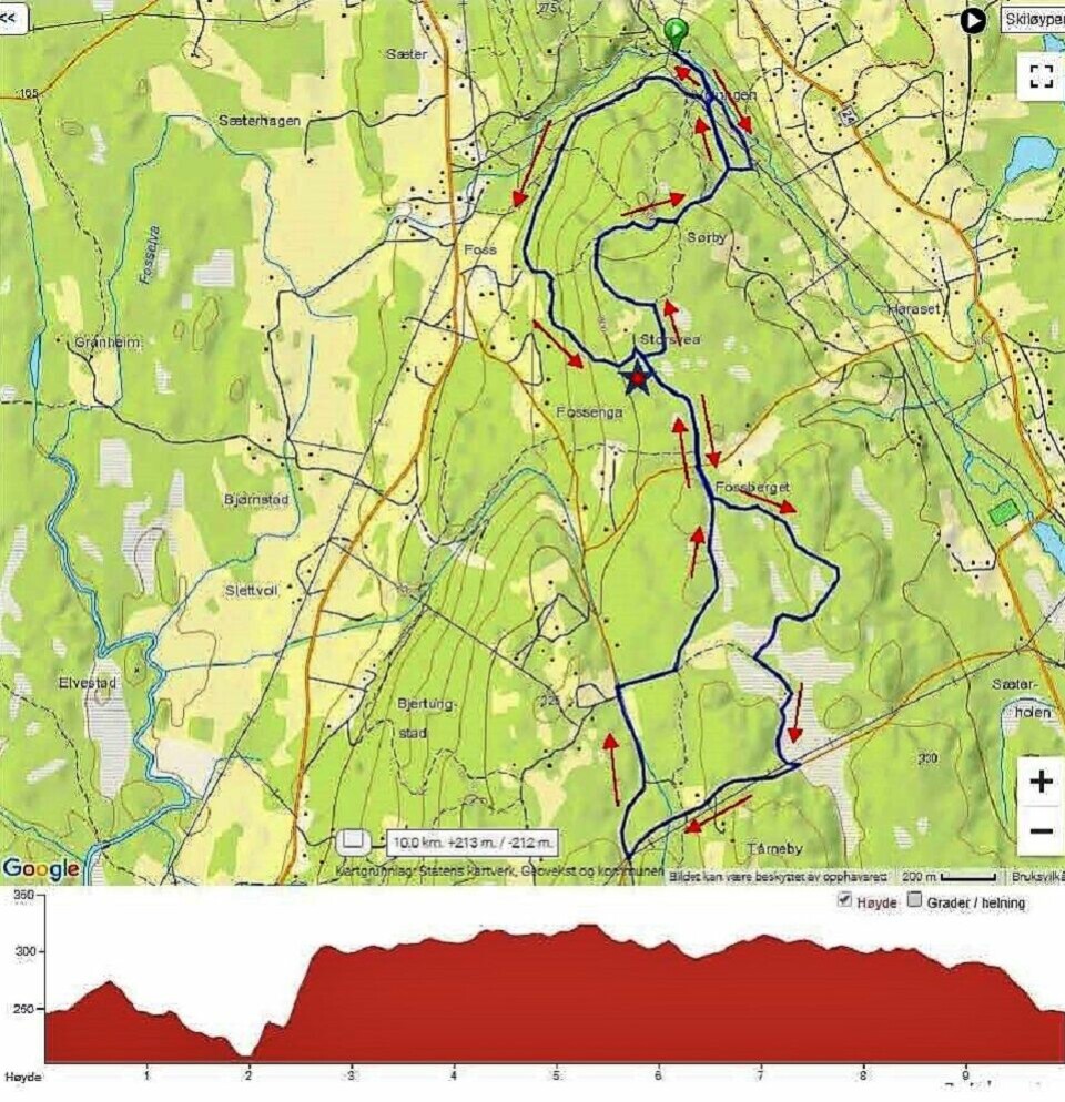 Kvennstuguløpet i Vallset søndag 15. august Løypekart 10 km.jpg