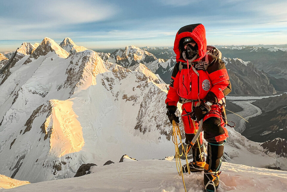 22. september i fjor stod Kristin Harila på topp nummer tolv, den 8156 m høye Manaslu-tinden. (Foto: privat) 22. september i fjor stod Kristin Harila på topp nummer tolv, den 8156 m høye Manaslu-tinden. (Foto: privat)