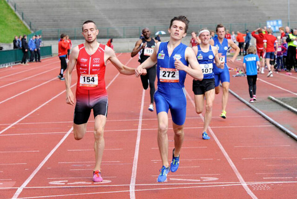 NM i friidrett i mål - Jakob Ingebrigtsen med 3 distansegull Bjørndal-640.jpg