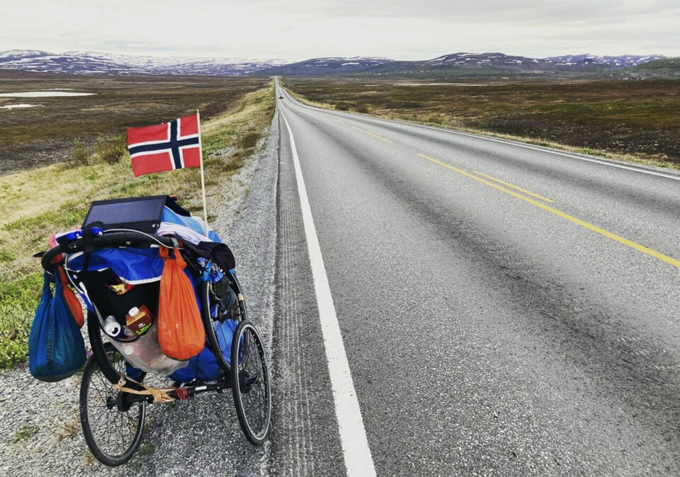 Otto Gullesens utstyrsvogn. Her fra Altaområdet. (Foto: Otto Gullesens Instagramkonto) Otto Gullesens utstyrsvogn. Her fra Altaområdet. (Foto: Otto Gullesens Instagramkonto)
