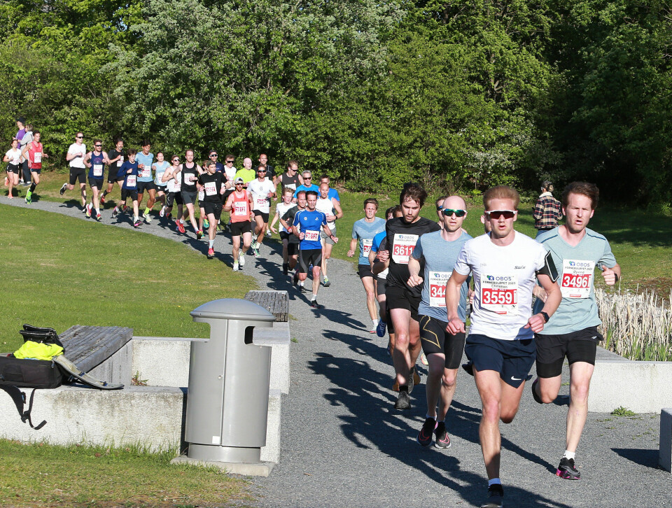 Pulje 1 passerer 4 kilometer under Fornebuløpet onsdag 24. mai. Se Kondis´ bildegalleri. (Foto: Kjell Vigestad) Pulje 1 passerer 4 kilometer under Fornebuløpet onsdag 24. mai. Se Kondis´ bildegalleri. (Foto: Kjell Vigestad)