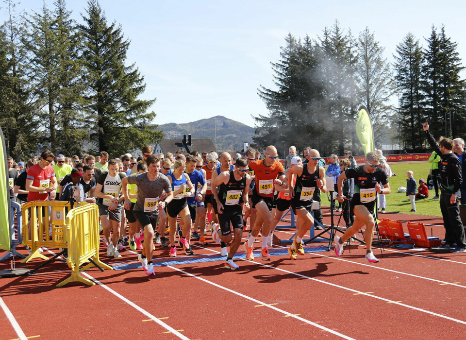 Sol, smil og rekorddeltakelse i Sandnesløpet Start-10km.jpg