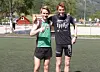 Eivind Øygard fra Jølster og Marius Vedvik etter fjorårets 10 km : Fotograf Helge Fuglseth