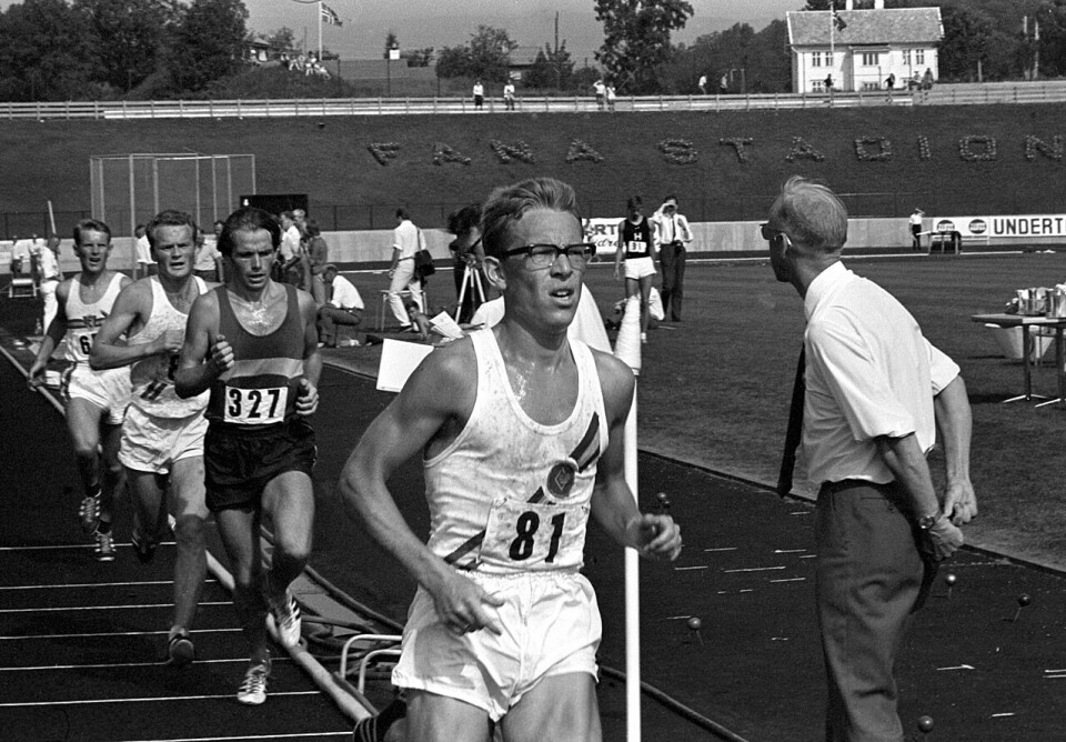 Arne Risa var en av de beste på 60- og 70-tallet og har siden trent andre til å bli gode Arne Risa NM 10000 m 1969 foto NTB_800px.jpg