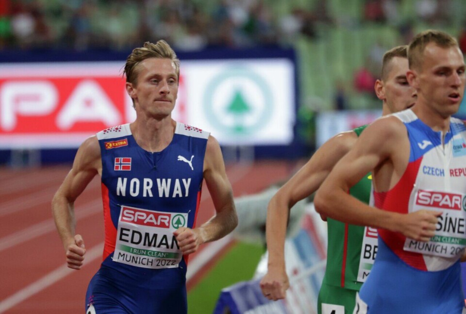 Norge tok flest gullmedaljer i EM Friidrett European Athletics Championships - 1500 meter menn Forsøksheat_2 - Ferdinand Kvan Edman