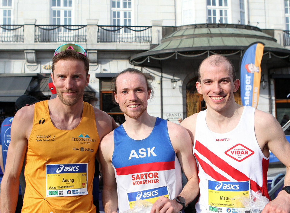 Marius Garmann Sørli og Eli Anne Dvergsdal best på 5 km i Sentrumsløpet 5km_menn_pall_A20G3980.jpg
