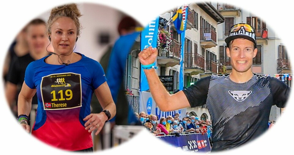 Årets Ultraløpere 2021, Therese Falk og Sebastian Krogvig. (Foto: Samuel Hafsahl/Kondis og Franck Oddoux/UTMB) Årets Ultraløpere 2021, Therese Falk og Sebastian Krogvig. (Foto: Samuel Hafsahl/Kondis og Franck Oddoux/UTMB)