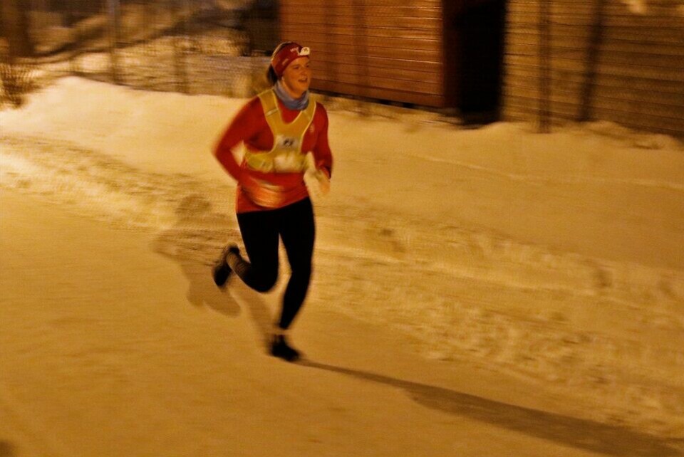 Anne Storslett i innpurten av Nordhagarunden som ble gjort unna på 45:55. Anne Storslett i innpurten av Nordhagarunden som ble gjort unna på 45:55.