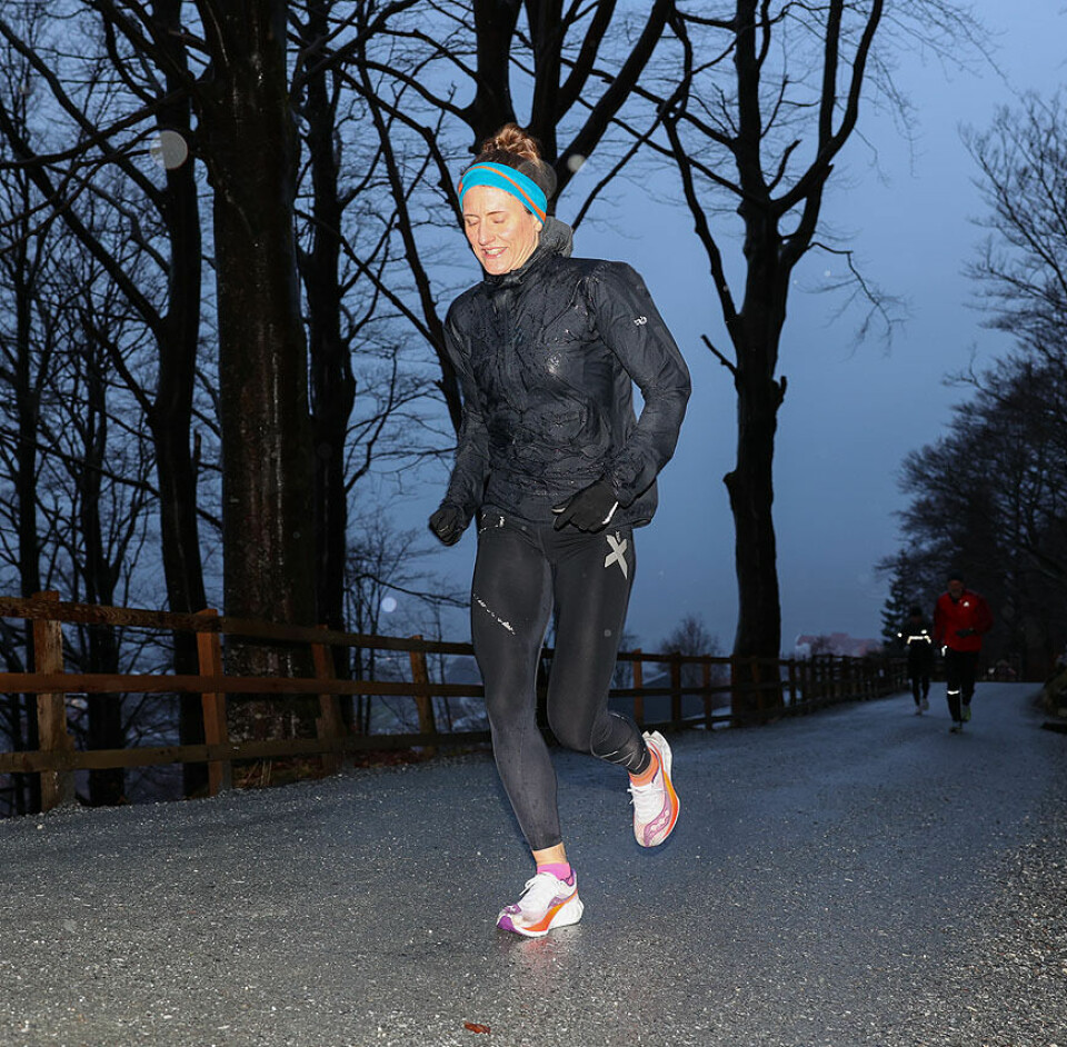 Lisbeth Malm og Espen Roll Karlsen var raskest opp til Fløyen Kristin Madsen Klokkeide.jpg