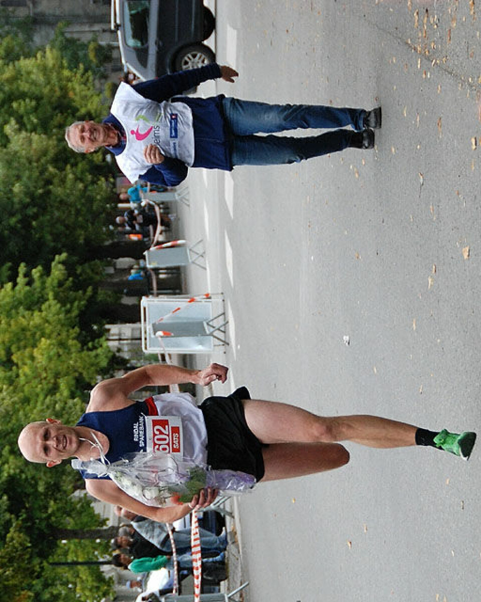 Helge Hafsås med maratonseier nr. 150 og sin maraton nr. 200