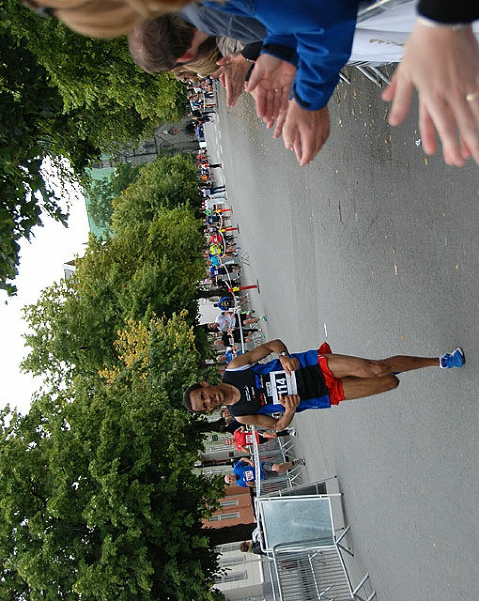 Helge Hafsås med maratonseier nr. 150 og sin maraton nr. 200