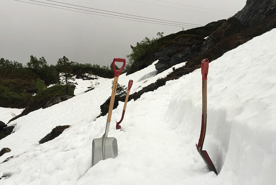 Vegen blir graven ut - i snø. (Foto: arrangøren) Vegen blir graven ut - i snø. (Foto: arrangøren)