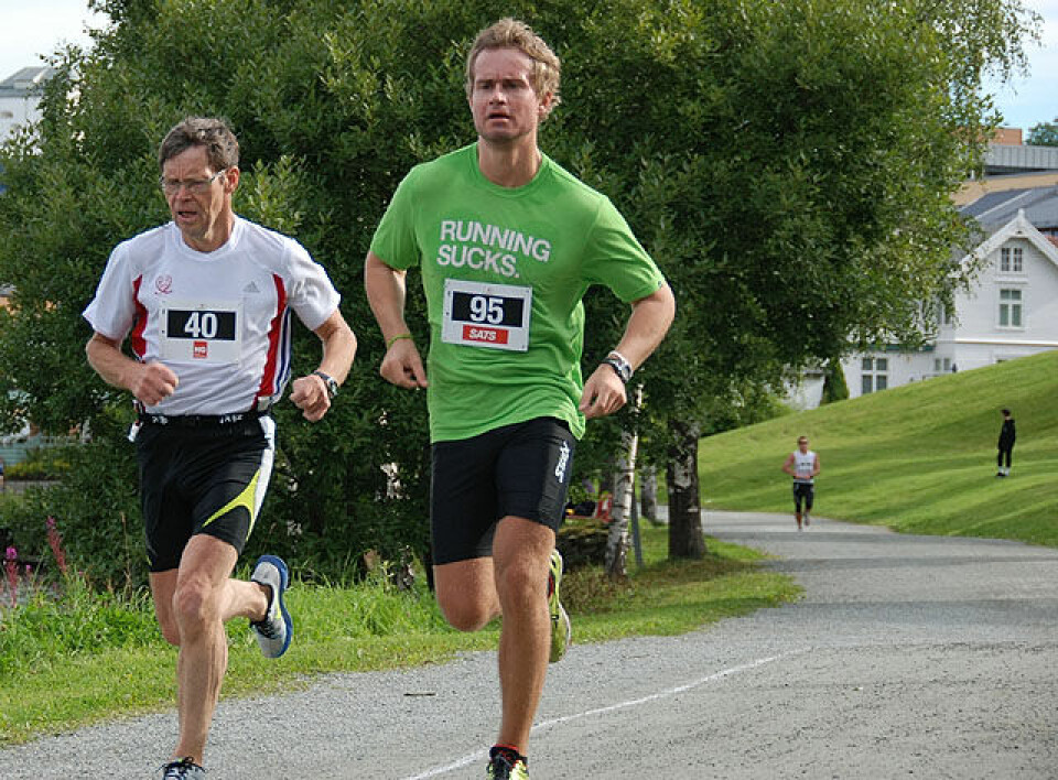 Helge Hafsås med maratonseier nr. 150 og sin maraton nr. 200