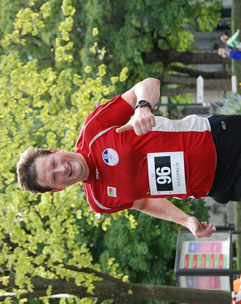 Helge Hafsås med maratonseier nr. 150 og sin maraton nr. 200