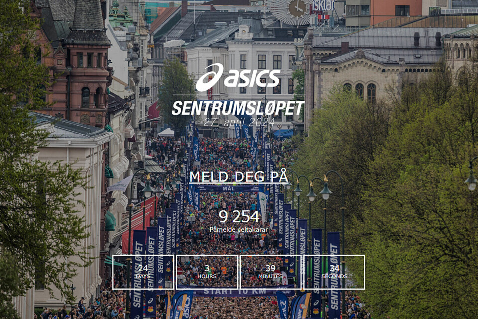 Telleren for antall påmeldte tikker hele tiden oppover for Sentrumsløpet, som går lørdag 27. april. Sentrumsløpet
