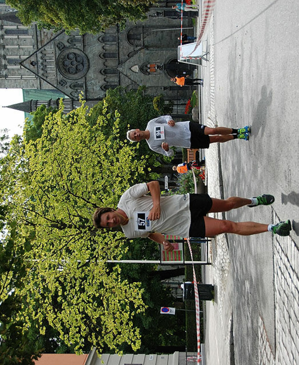 Helge Hafsås med maratonseier nr. 150 og sin maraton nr. 200