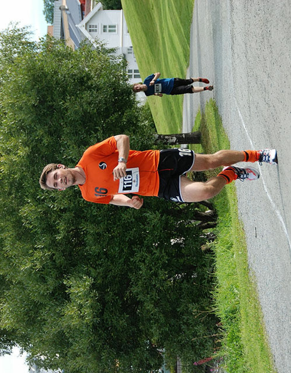 Helge Hafsås med maratonseier nr. 150 og sin maraton nr. 200