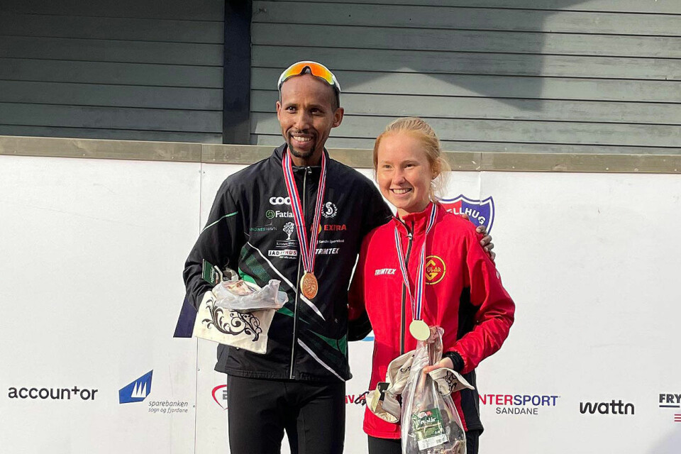 Frew Zenebe Brkineh og Adele Henriksen var de aller raskeste i NM halvmaraton. (Foto: Anne-Mette Juuhl) Frew Zenebe Brkineh og Adele Henriksen var de aller raskeste i NM halvmaraton. (Foto: Anne-Mette Juuhl)