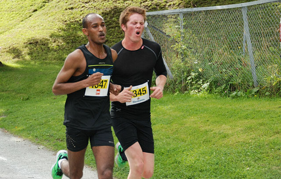 Helge Hafsås med maratonseier nr. 150 og sin maraton nr. 200