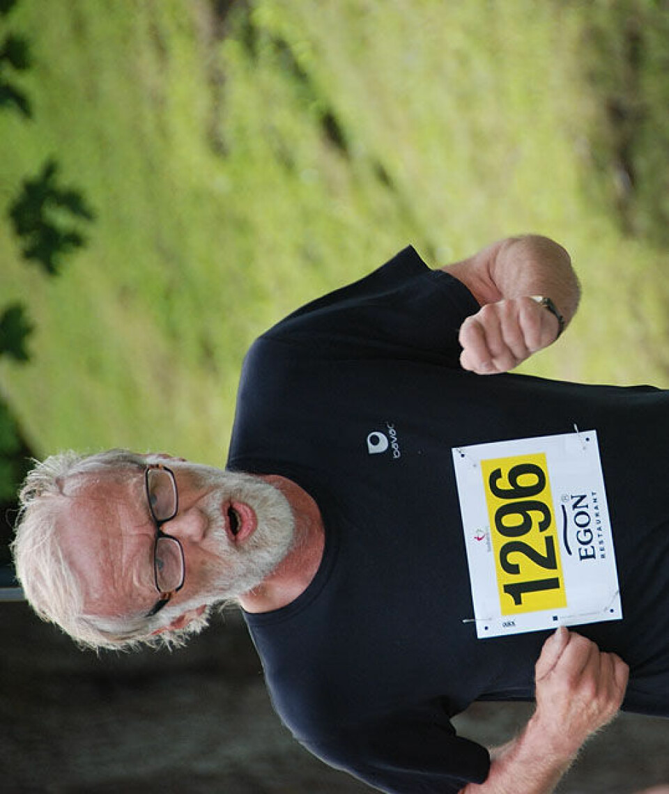 Helge Hafsås med maratonseier nr. 150 og sin maraton nr. 200