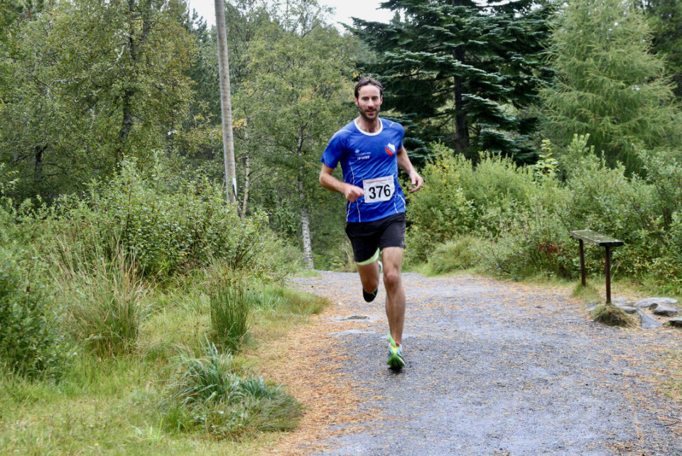 Marcus Megrund har lagt bak seg 500 meter i motbakker og leder allerede her ganske klart Marcus Megrund har lagt bak seg 500 meter i motbakker og leder allerede her ganske klart