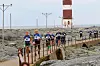 Deltagerne i Swimrun 2018 ved Hauggjegla fyr i havgapet nord for Veiholmen lengst nord på Smøla.(Foto: Wigdis Wollan)