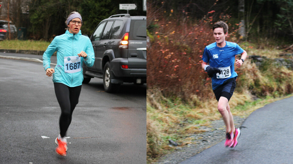 Elisabeth Ulset og Magnus Warvik vant maratondistansen i Bergen Adventsmaraton. (Alle foto: arrangøren) Elisabeth Ulset og Magnus Warvik vant maratondistansen i Bergen Adventsmaraton. (Alle foto: arrangøren)