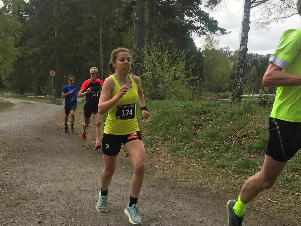 Håkon Stavik med ny løyperekord i Schjongs5er'n Margrethe Bergane.jpg