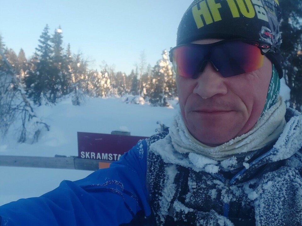 Patrick Åserud passerer Skramstadsætra lørdag morgen. (Foto: Privat) Patrick Åserud passerer Skramstadsætra lørdag morgen. (Foto: Privat)