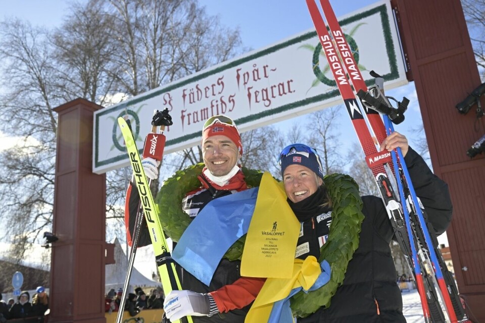 Andreas Nygaard og Astrid Øyre Slind er årets Vasalopp-vinnere. (Foto: Vasaloppet) Andreas Nygaard og Astrid Øyre Slind er årets Vasalopp-vinnere. (Foto: Vasaloppet)