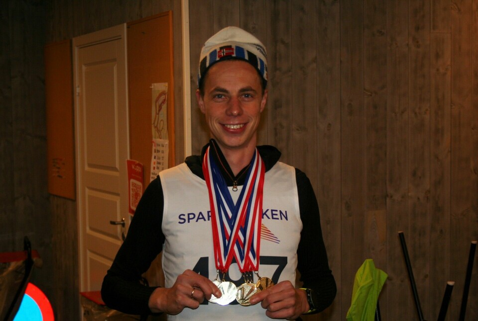 Gjermund Steinsland med alle medaljene i årets Sparebanken Sør Rulleskikarusell. (Foto: Sverre Larsen) Gjermund Steinsland med alle medaljene i årets Sparebanken Sør Rulleskikarusell. (Foto: Sverre Larsen)