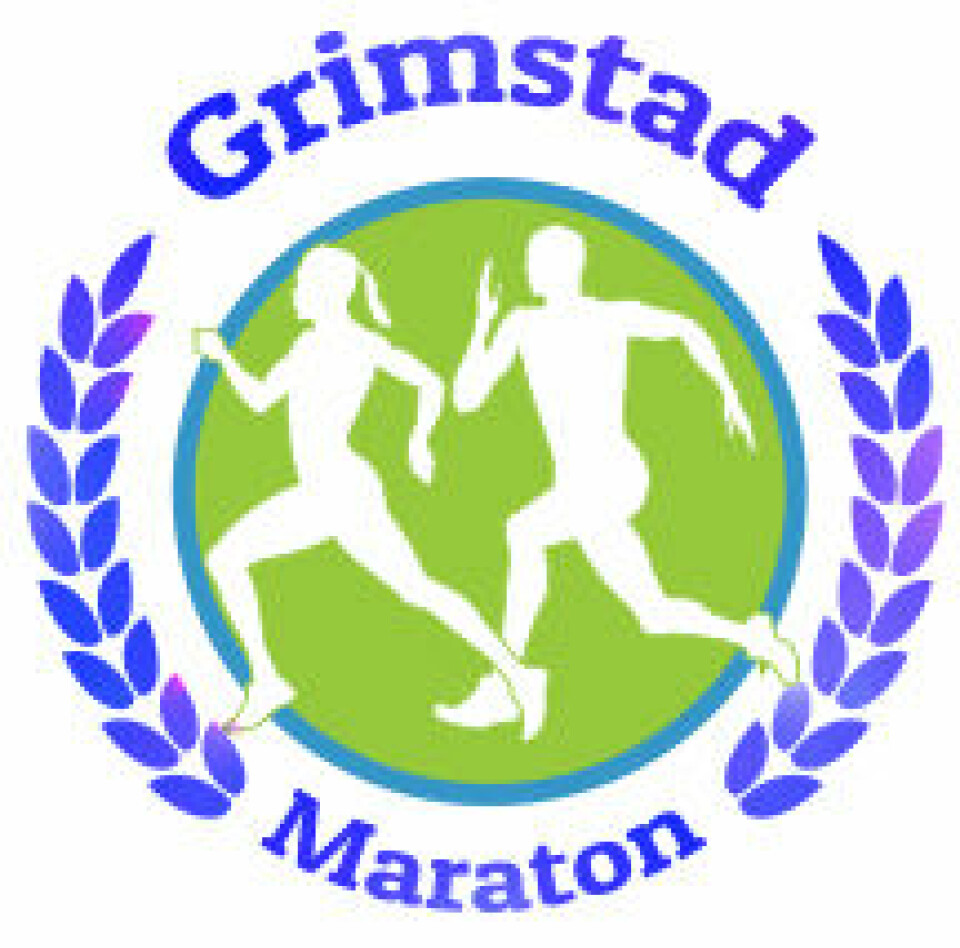 Grimstad Maraton kontrollmålt - av autorisert løypemåler Grimstad_Maraton-logo