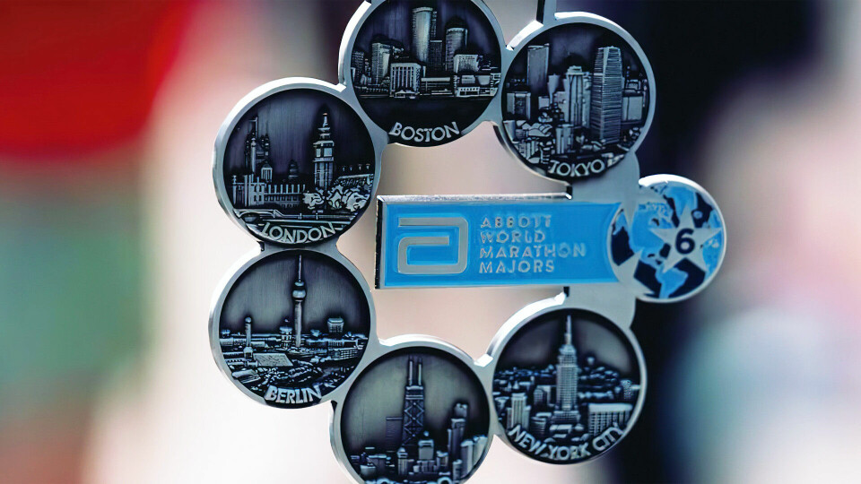 Den gjeve medaljen. (Foto: worldmarathonmajors.com) Den gjeve medaljen. (Foto: worldmarathonmajors.com)