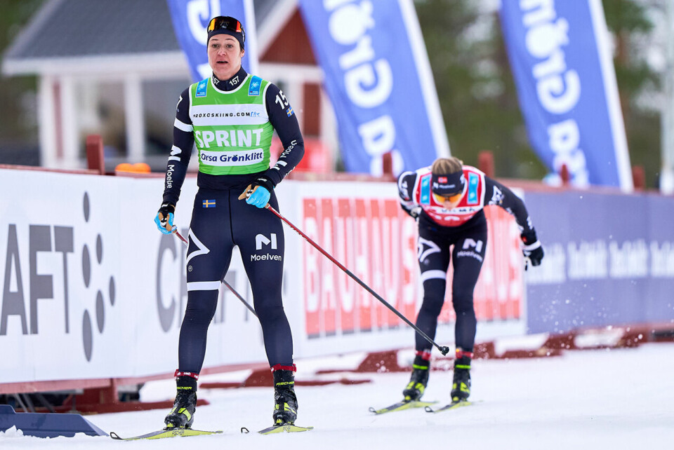 Sterk innsats fra Marit Bjørgen på lørdagens lagtempo Britta Johansson Norgren og Thea Krokan Murud.jpg