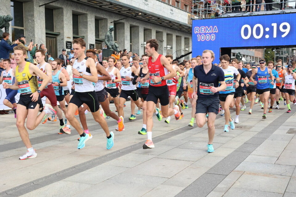 Mathilde Theisen og Trygve Feidje Mjelde vant 10 km i Oslo Maraton Starten.JPG