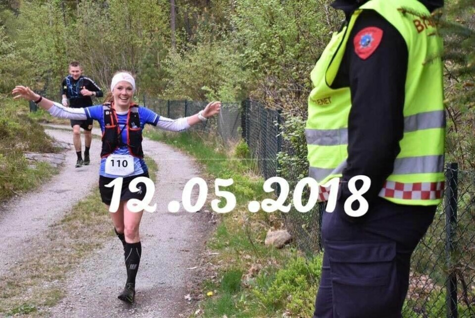 Kristine Os var en av 136 fullførende i fjorårets 38 km lange Riska TrailRun. Arrangørfoto. Kristine Os var en av 136 fullførende i fjorårets 38 km lange Riska TrailRun. Arrangørfoto.