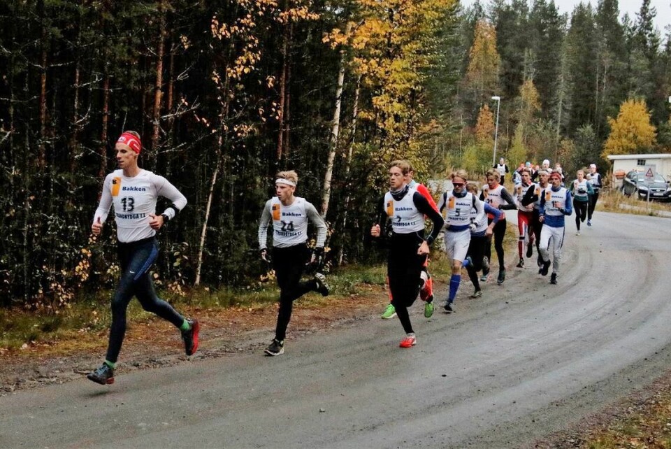 Magnus Torp Antonsen i tet etter 200 m foran Petter Sagen og Audun Nordaas. Magnus Torp Antonsen i tet etter 200 m foran Petter Sagen og Audun Nordaas.