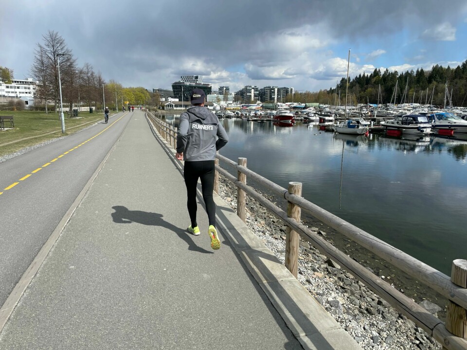 Arrangementsleder Geir Jarle Bjørneng testløp Oslo Løpsfestivals åpningsløype dagen før dagen. (Foto: Oslo Løpsfestival) Arrangementsleder Geir Jarle Bjørneng testløp Oslo Løpsfestivals åpningsløype dagen før dagen. (Foto: Oslo Løpsfestival)
