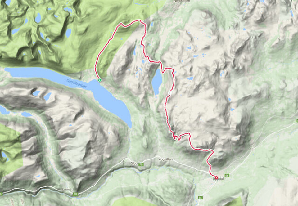 Hovdenak og Haukøy best i Trollheimen Fjellmaraton Trollheimen Fjellmaraton_kart_640pix.jpg