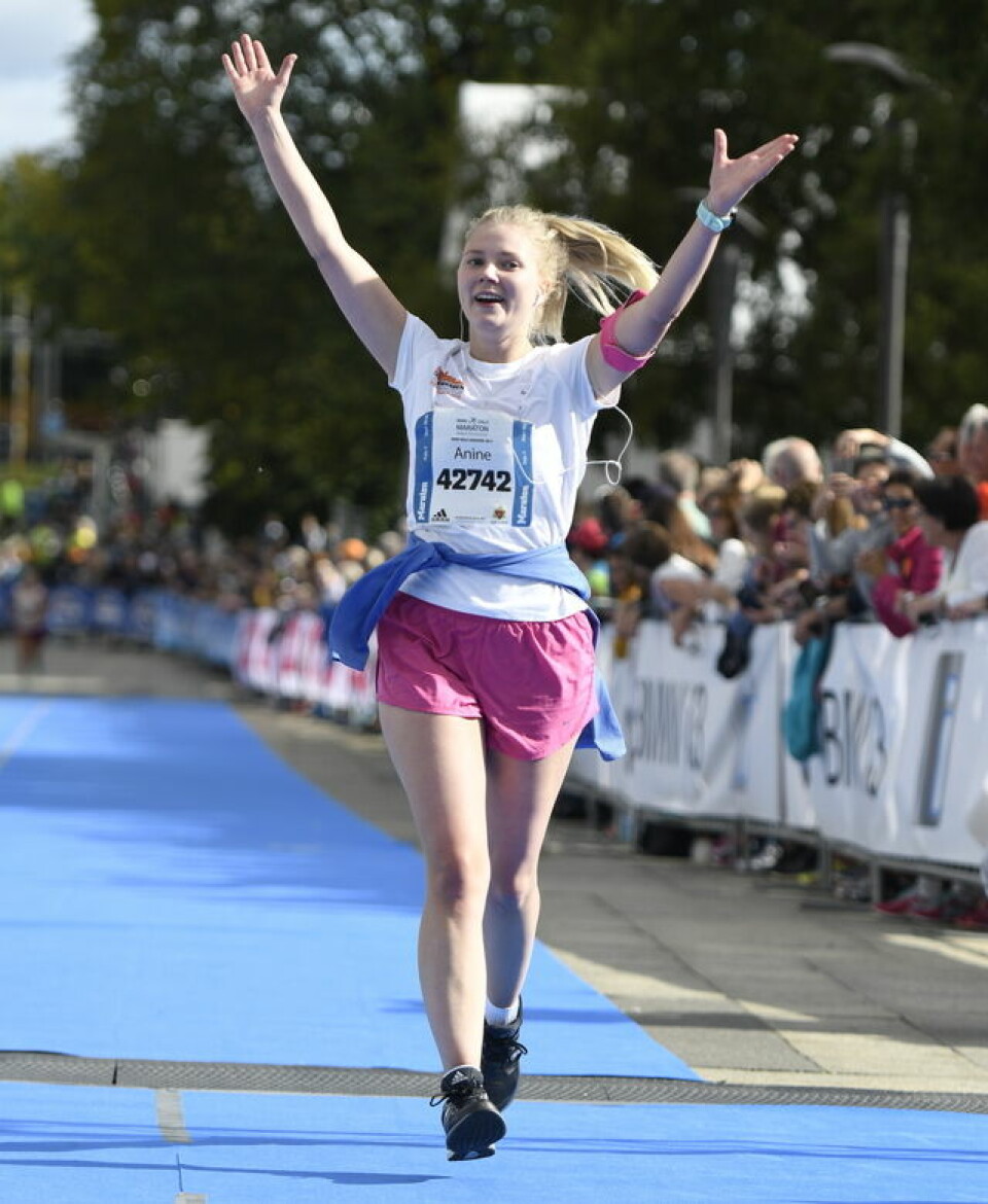 Den smilende løpsfesten Oslo Maraton Anine Schanke Strømdahl