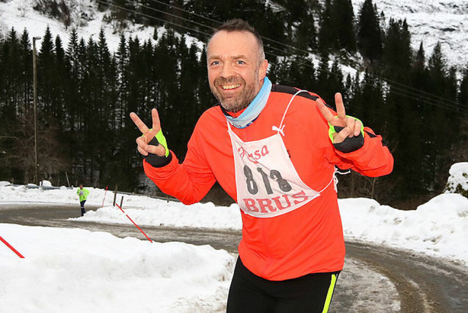 Eivind Hodneland beholder humøret selv i de bratteste stigningene opp til Bontveit. Eivind Hodneland beholder humøret selv i de bratteste stigningene opp til Bontveit.